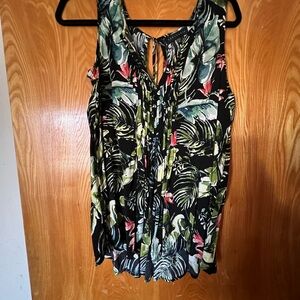 Sanctuary Black and Green Tropical Tank Top